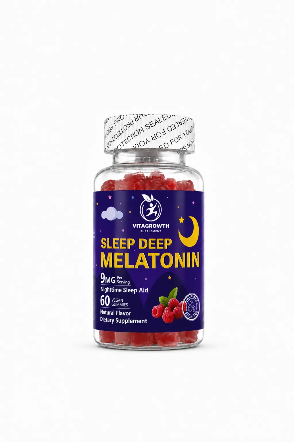 VitaGrowth Melatonin 9 mg Gummies label