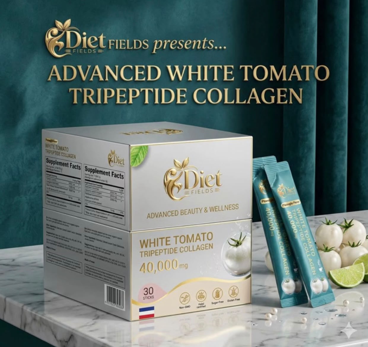 DIET FIELDS WHITE TOMATO COLLAGEN 40000MG