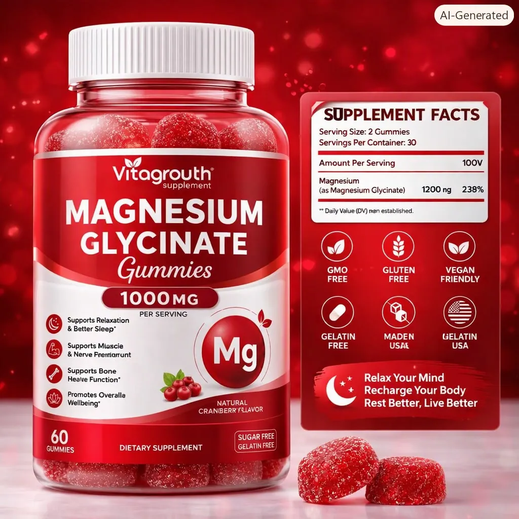 VITAGROWTH Magnesium Glycinate 1000 gummies